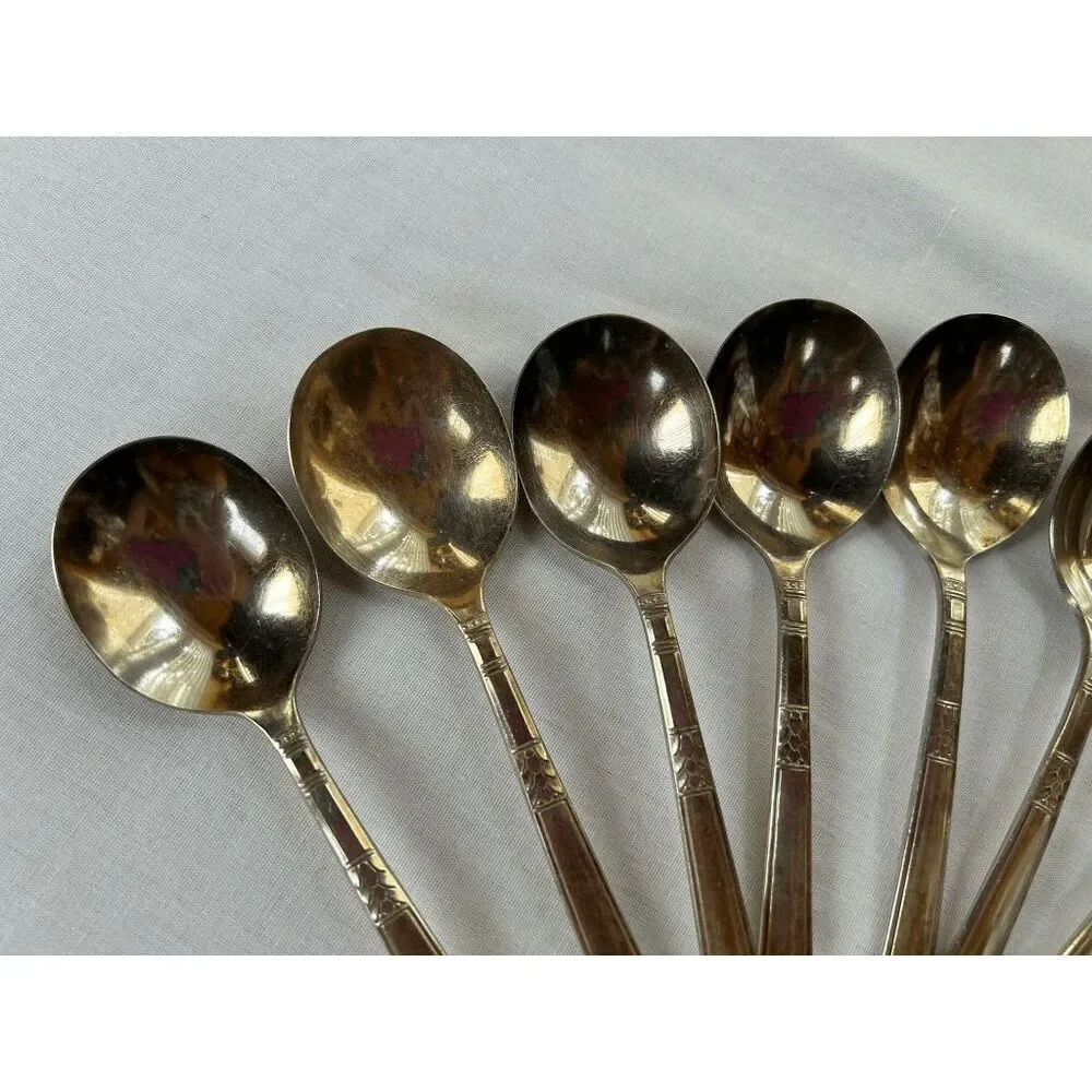 Vintage WM A. Rogers Oneida Silver Soup/Dessert Spoon Lot of 12